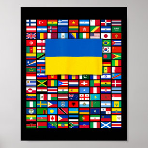 Flags Of The World Ukraine Stand With Zelensky Pea Poster