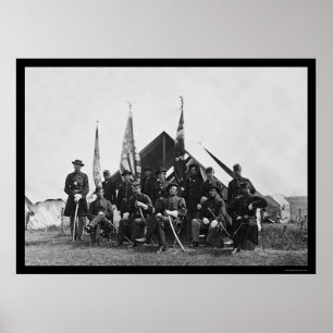Flags & Officers near Washington, DC 1863 Poster