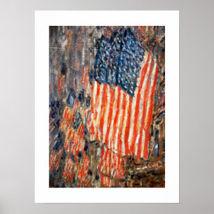 Flags on the Waldorf by Childe Hassam. Fine Art  Poster
