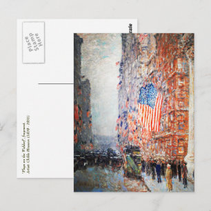 "Flags on the Waldorf" by Childe Hassam Postcard