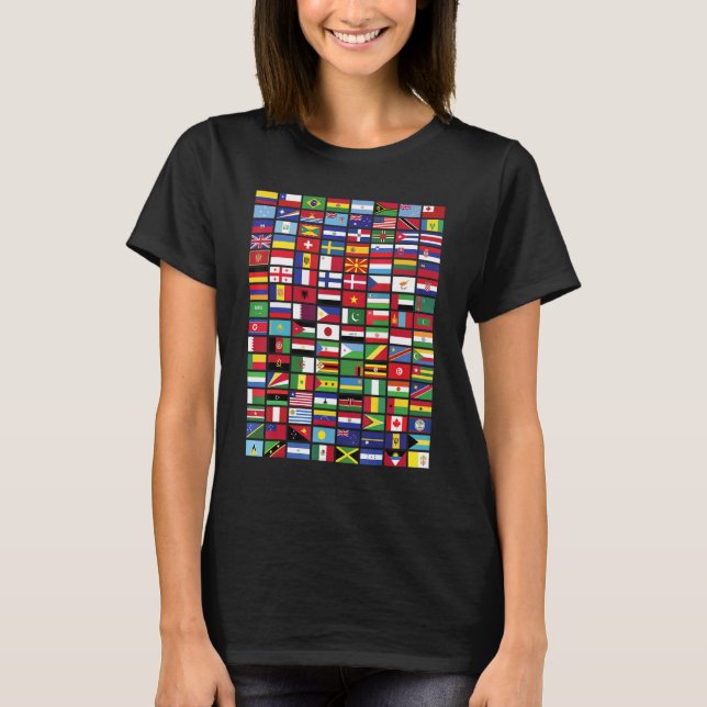 Flags - Over 100 Countries World Geography Vexillo T-Shirt (Front)