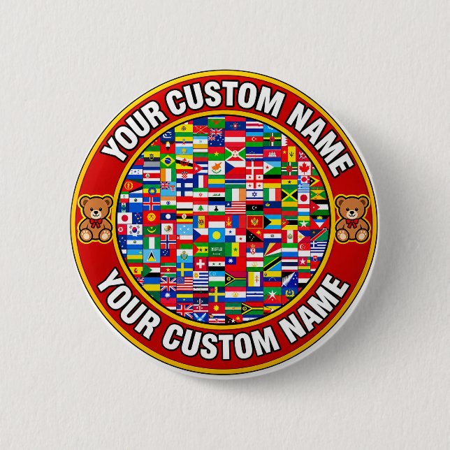Flags Patches, Stylish custom design 2 Inch Round Button (Front)