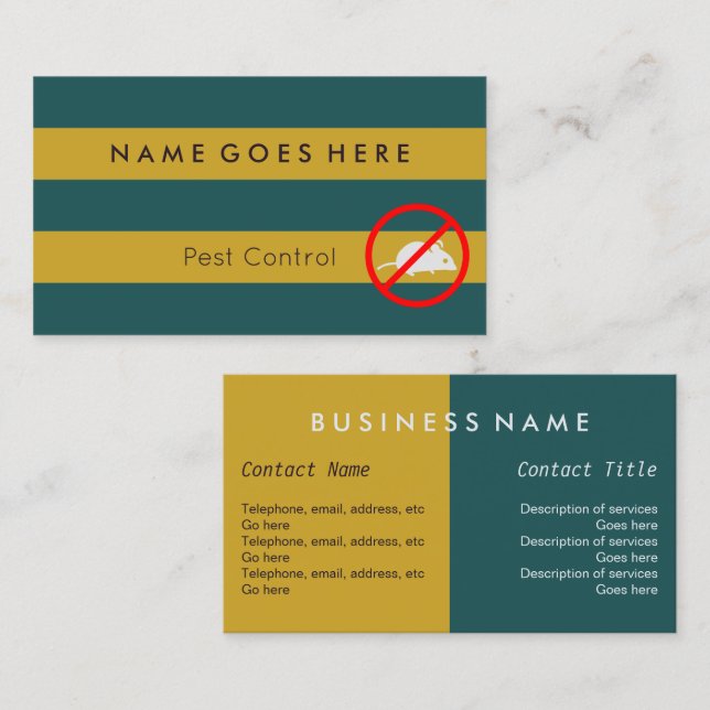 "Flags" Pest Control Business Cards (Front/Back)