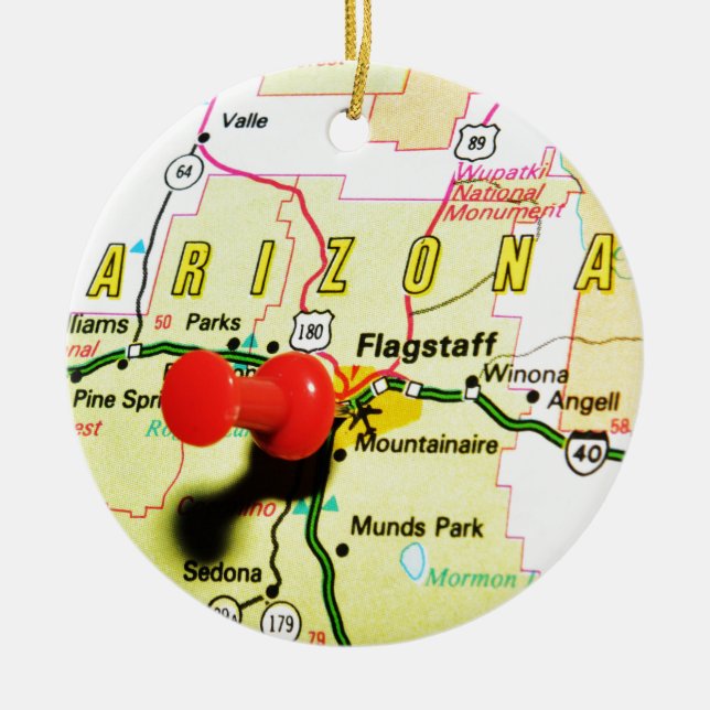 Flagstaff, Arizona Ceramic Ornament (Front)