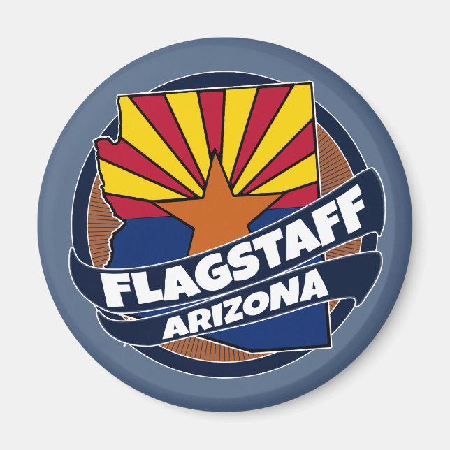 Flagstaff Arizona flag burst magnet (Front)