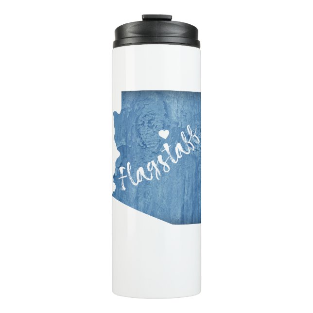 Flagstaff Arizona Wood Grain Thermal Tumbler (Front)