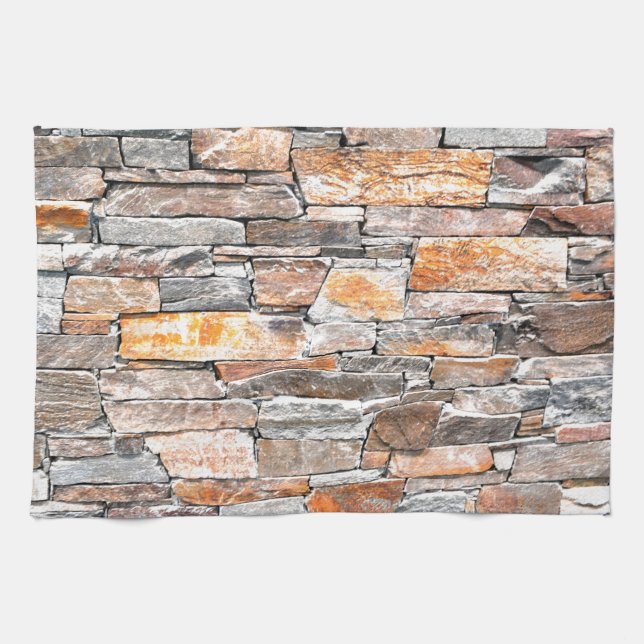 Flagstone | natural stone pattern | bricks kitchen towel (Horizontal)