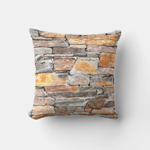 Flagstone pattern, natural stone throw pillow