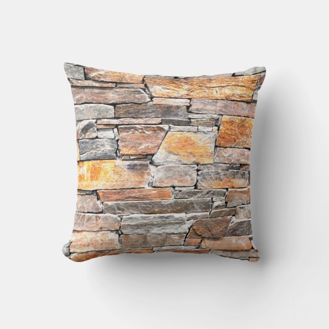 Flagstone pattern, natural stone  throw pillow (Front)