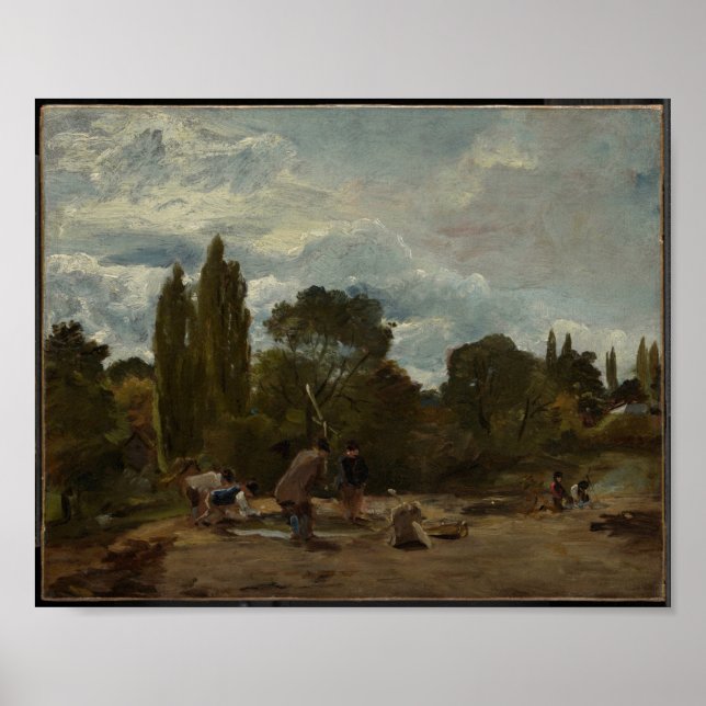 Flailing Turnip-Heads, East Bergholt (Constable) Poster (Front)