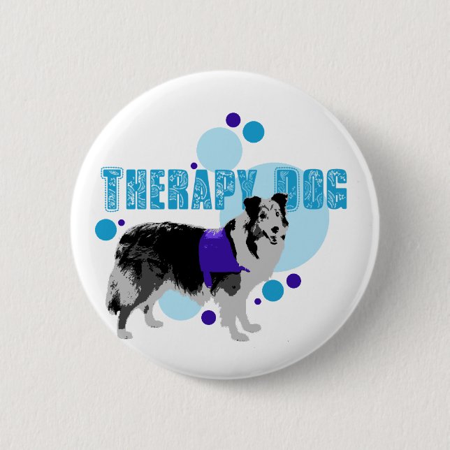 Flair- Therapy Dog 2 Inch Round Button (Front)