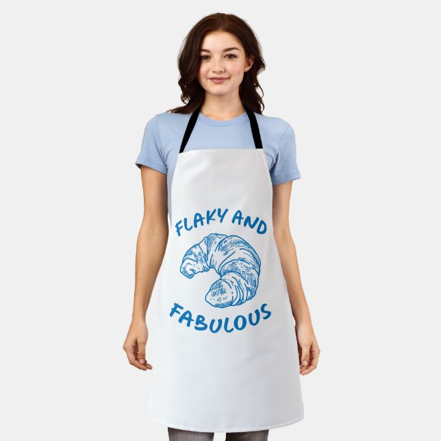 Flaky and Fabulous, French Croissant Chef Apron (Worn)