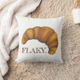 Flaky Buttery French Croissant Foodie Pastry Chef Throw Pillow