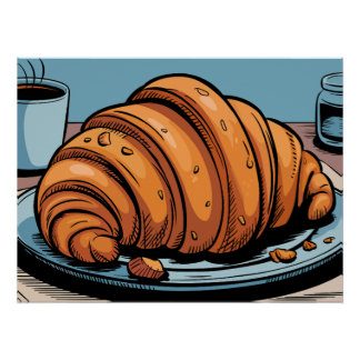 Flaky Morning Croissant Treat Poster