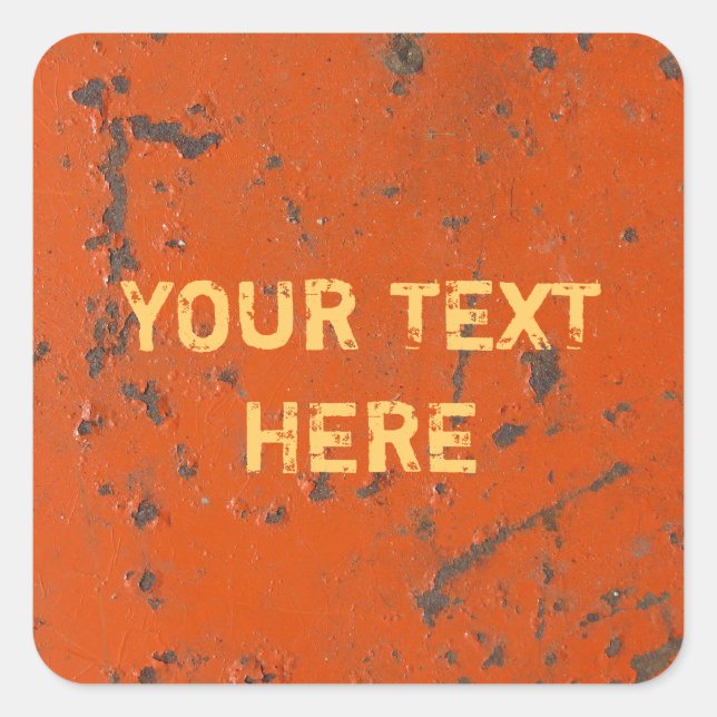 Flaky, scratched red paint. Faux rust and grunge Square Sticker (Front)