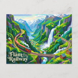 Flåm Railway (Flåmsbana) Norway Postcard