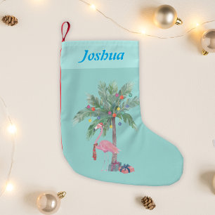 Flamant de Noël Nom Petite Chaussette de Noël