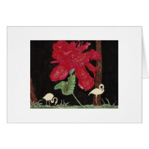 flamant et ketmie blancs