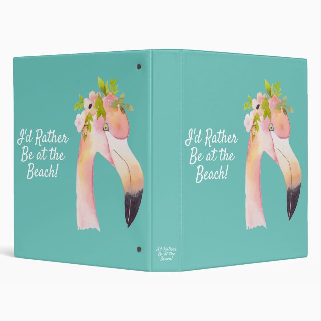 Flamant rose à la plage 3 anneau classeur (Arrière-plan)