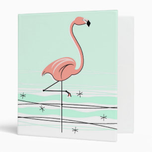 Flamant rose anneau classeur vert