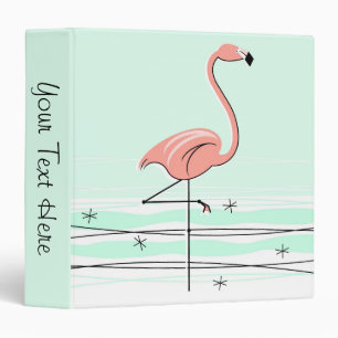 Flamant rose anneau "Texte" classeur vert