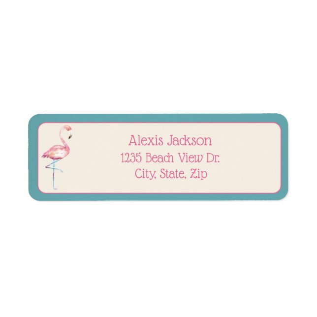 Flamant rose aquarelle (Devant)