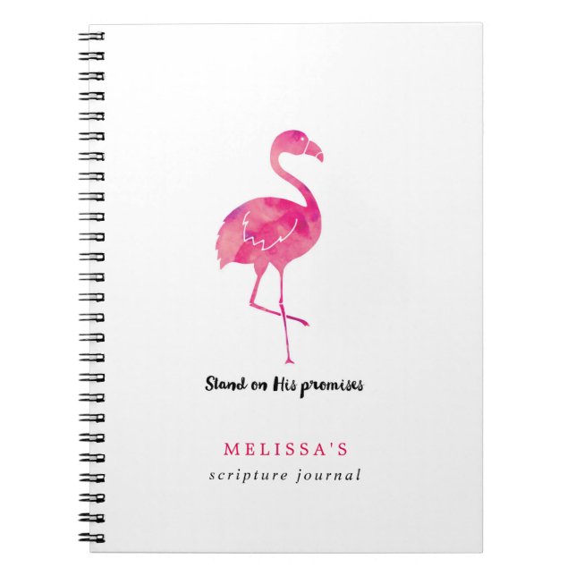 Flamant rose aquarelle Journal des écritures perso (Devant)
