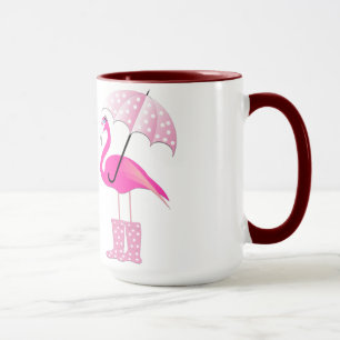 Flamant rose Black 15 oz Ringer Mug