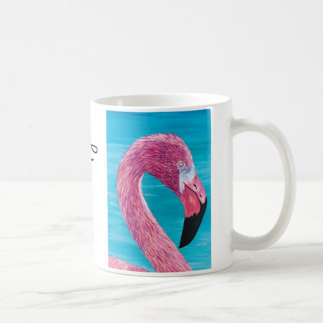 Flamant rose Brooklyn Peinture Mug par Just Dahl (Droite)