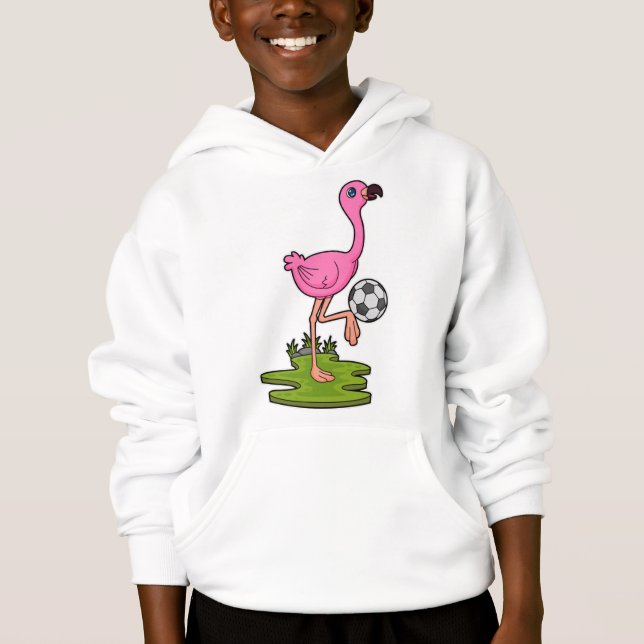 Flamant rose comme joueur de football avec Soccer (Devant)