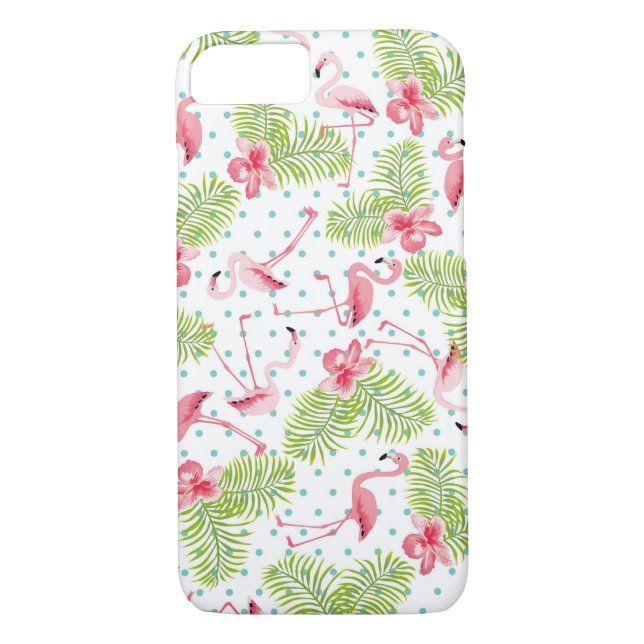Flamant rose coque iphone tropical (Dos)