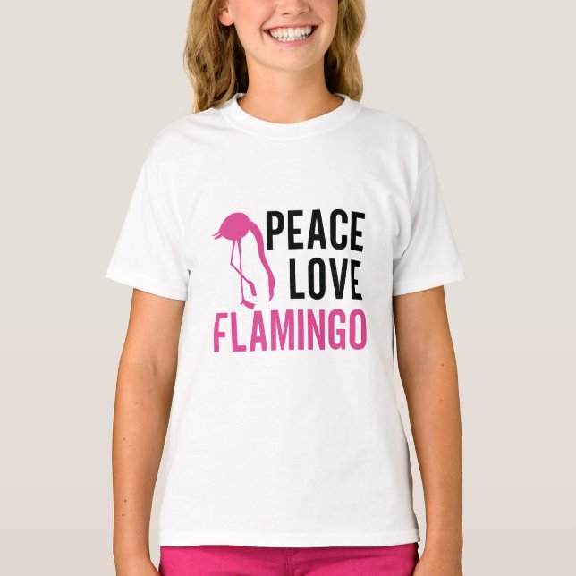 Flamant rose d'amour de la paix Graphic T-shirt (Devant)