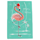 Flamant rose de Noël Joyeux sac cadeau de Noël moy