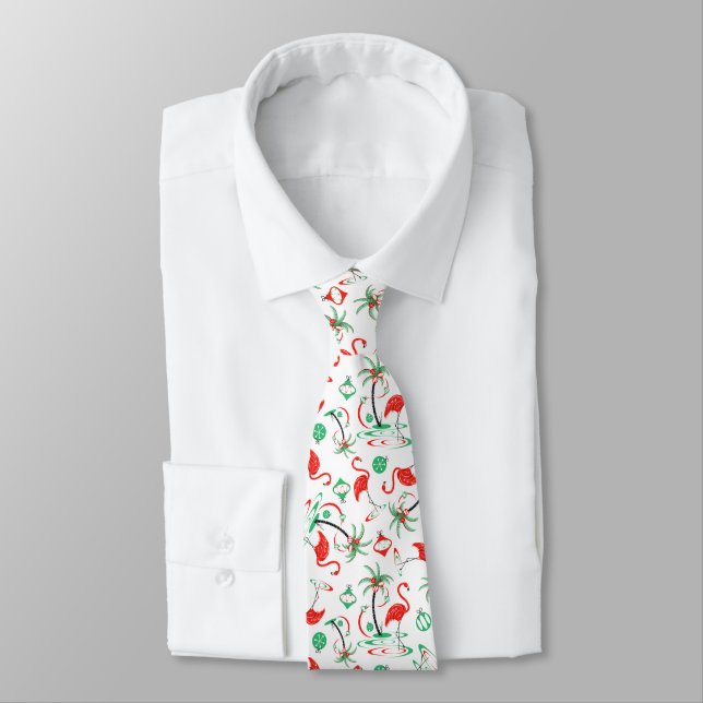 Flamant rose de Noël rouge cravate multiple (Attaché)