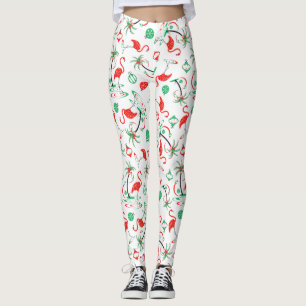 Flamant rose de Noël rouge Multi leggings