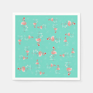 Flamant rose de Noël serviette en papier Twist