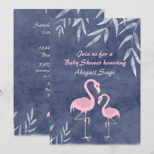 Flamant rose de plage rose tropical Invitation