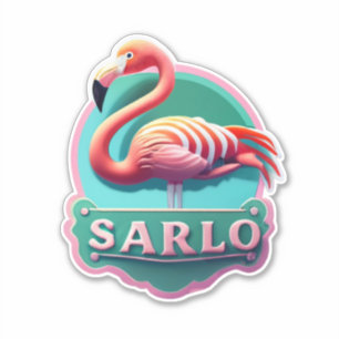 Flamant rose Décoré avec Stickers Vibrant