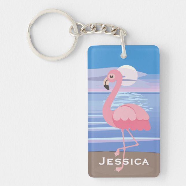 Flamant rose d'île tropicale personnalisée (Devant)