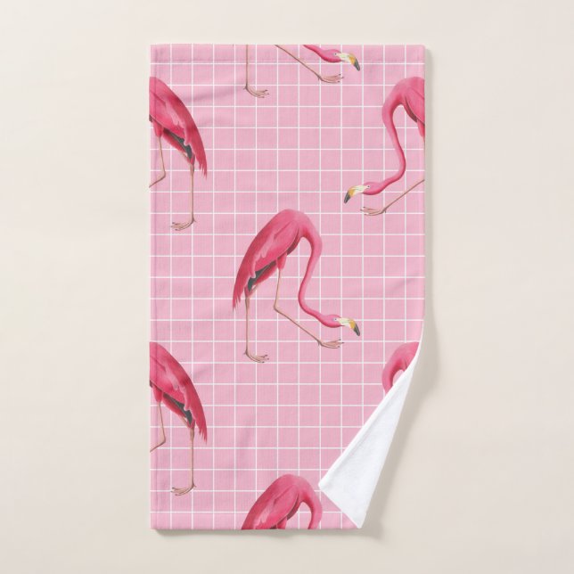 Flamant rose Disco Motif des années 80 rose (Serviette à main)