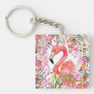Flamant rose en Jungle Fleur - Motif d'été