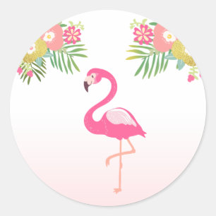 Flamant rose Enveloppe autocollant Étiquette tropi