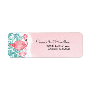 Flamant rose et Feuilles tropicaux Baby shower ros