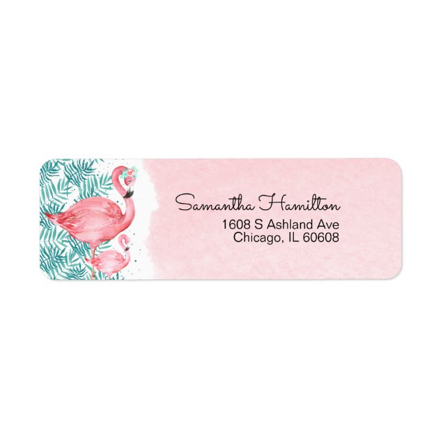 Flamant rose et Feuilles tropicaux Baby shower ros (Devant)