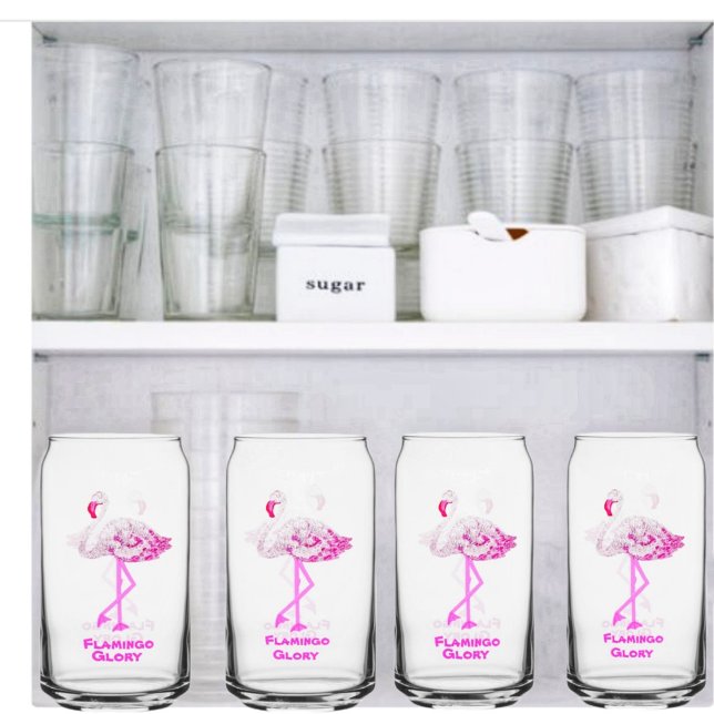 Flamant rose Glory Drinkware Set (These Flamingo Glory Can drinking glasses, make the perfect gift, for traveling friends!)