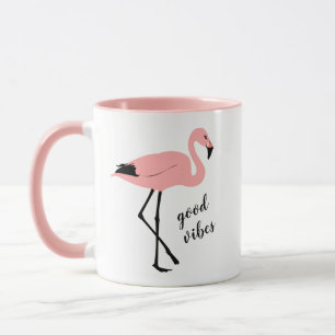 Flamant rose Good Vibes Mug noir rose