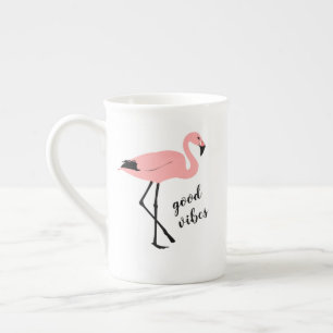 Flamant rose Good Vibes Rose Black Bone Chine Mug