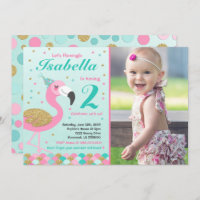 Flamant rose Invitation d'anniversaire Topic Pool 