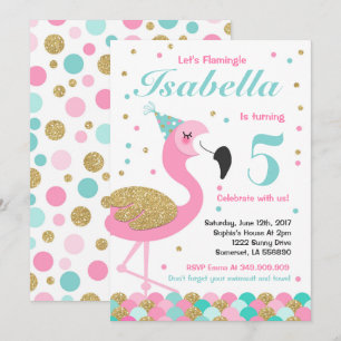 Flamant rose Invitation d'anniversaire Topic Pool 