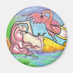Flamant rose Lagoon Mermaid imaginaire aimant d'ar